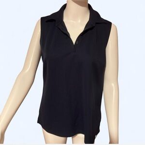 Lady Hagen Navy Blue Sleeveless Blouse